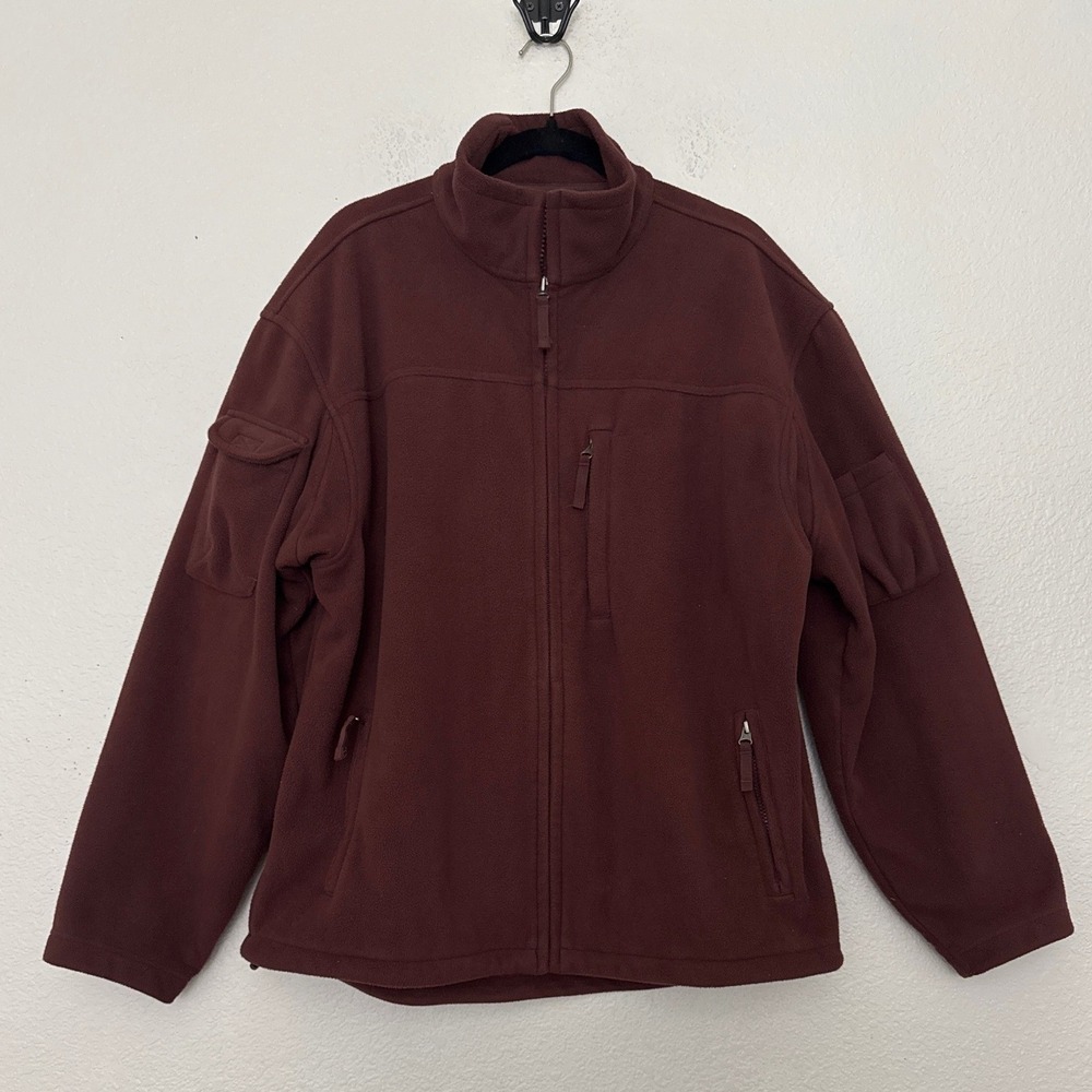 Duluth Trading Co Shoreman Fleece Windproof Jacket Burgundy Men's Size Large